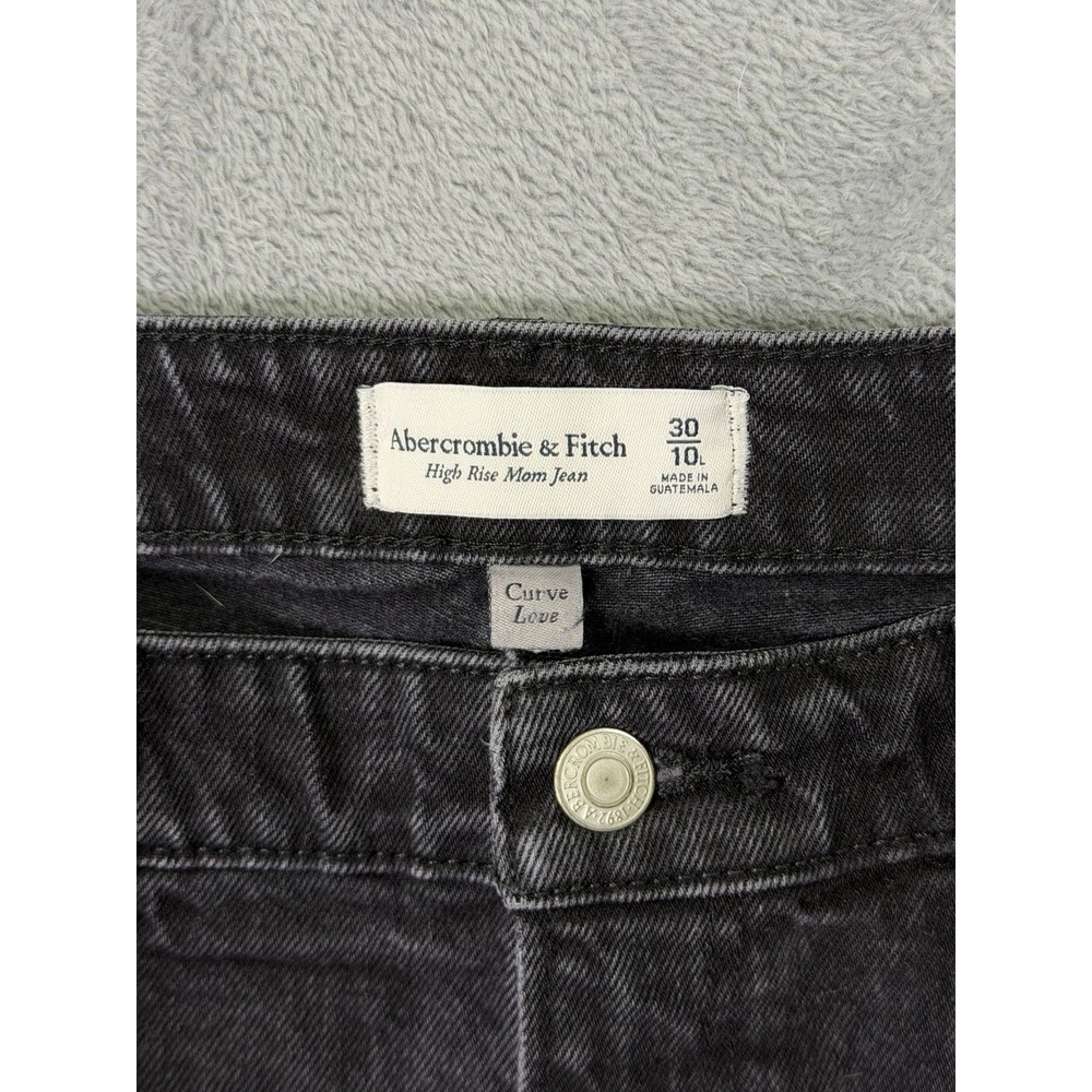 Abercrombie & Fitch Jeans Womens 10 Black Distressed Denim Mom‎ Curve Love Relax - Picture 7 of 9